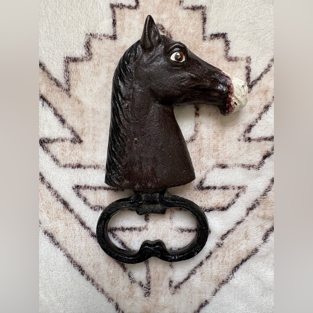 Hand painted cast iron Horse Head Bottle Opener
